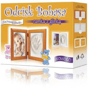 Zestaw Odcisk Bobasa - Ramka z Glinką - Biała