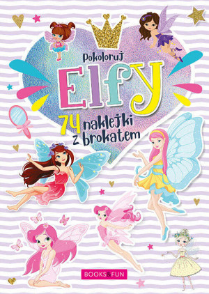 Pokoloruj Elfy. 74 naklejki z brokatem