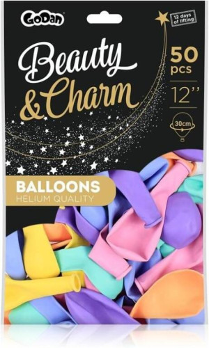 Balony makaroniki Beauty&Charm MIX 30cm 50szt