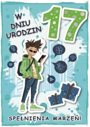 Karnet urodziny 17 B6 z kopertą