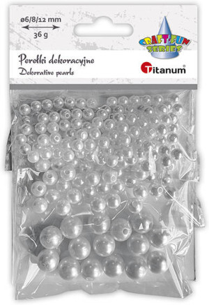Koraliki plastikowe perełki białe 36g