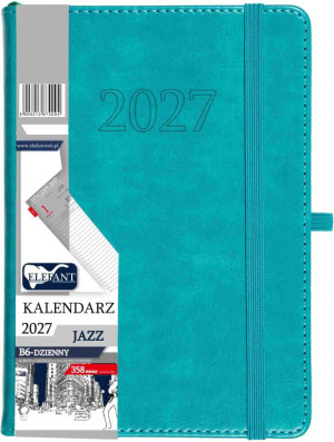 Kalendarz Jazz 2027 B6 dzienny turkusowy
