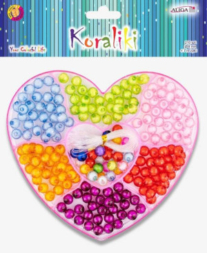 Koraliki plastikowe serce 8mm MIX