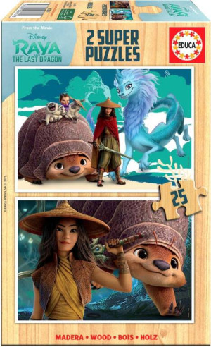 Puzzle 2x25 Raya i ostatni smok (drewniane) G3