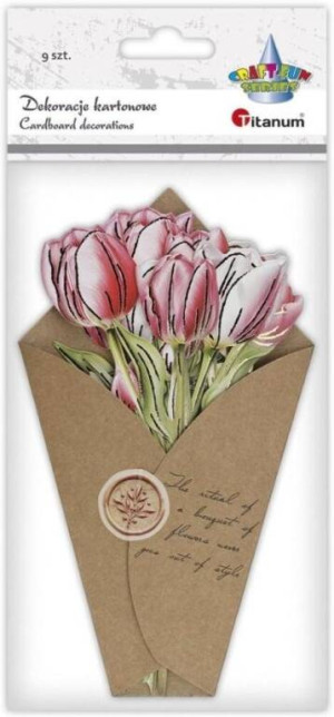 Dekoracje kartonowe Flower Letter tulipany 9szt