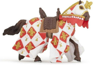Koń w białej szacie w lilie