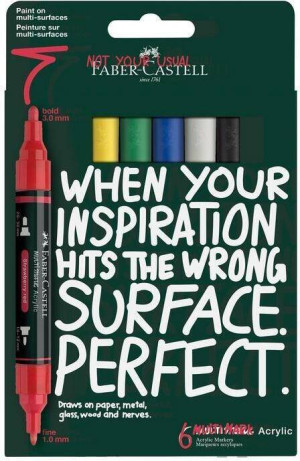Markery akrylowe Multimark 6kol. FABER CASTELL
