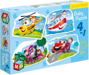 Puzzle 4w1 Baby Pojazdy