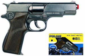 Metalowy pistolet policyjny 8 naboi