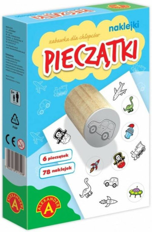 Pieczątki i naklejki. Zabawka dla chlopców