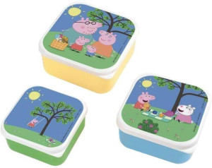 Lunch box 3szt Świnka Peppa