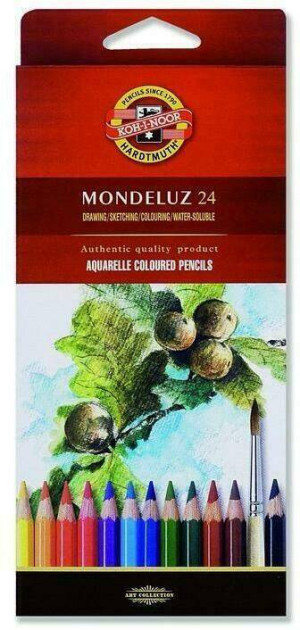 Kredki akwarelowe MONDELUZ. 24 kolory. 3718