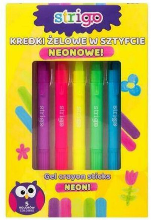 Kredki żelowe neonowe. 5 kolorów