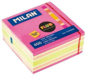 Karteczki fluo mix kostka 76x76 MILAN