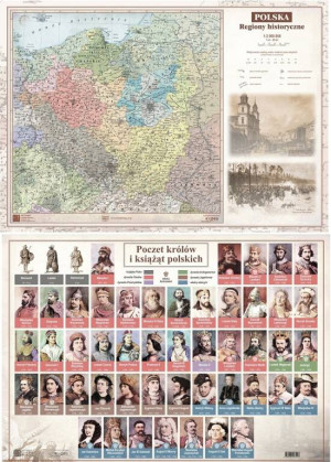 Podkładka na biurko A2 poczet królów i książąt/regiony historyczne dwustronna laminowana
