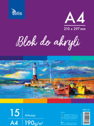 Blok do akryli A4 190g/m2 15ark