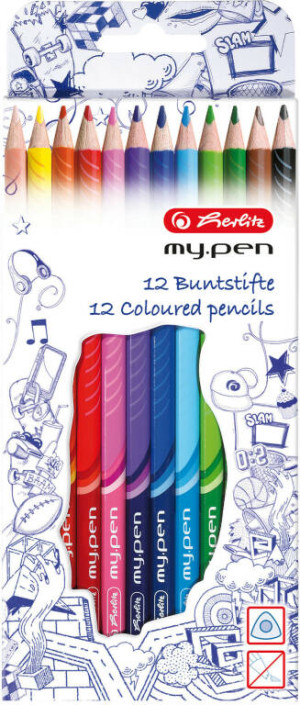 Kredki trójkątne My.Pen 12 kolorów