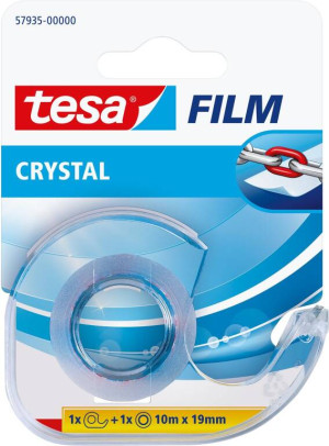 Taśma biurowa Tesafilm Crystal + dyspenser 10mx19mm