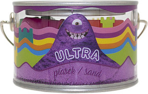 Ultra Piasek puszka 200 g. 5 foremek zamek, fioletowy