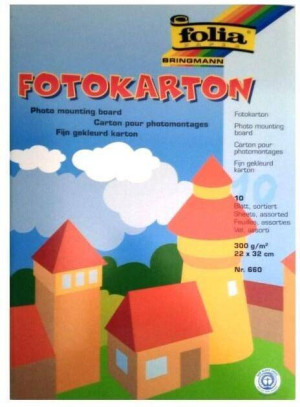 Teczka z kartonem kolorowym 300g 10 arkuszy