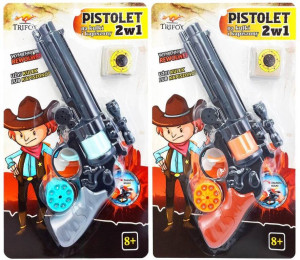 Pistolet 2w1 na kapiszony i kulki. Mix