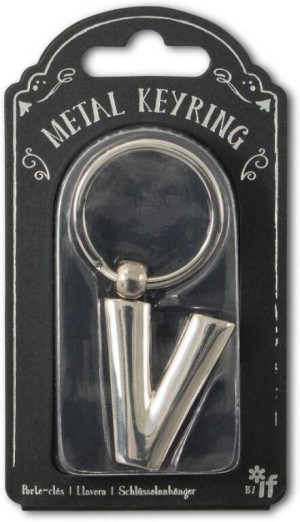 Silver Letter Keyring - brelok do kluczy litera V