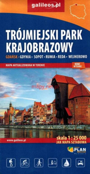 Trójmiejski Park Krajobrazowy. Mapa 1:25 000