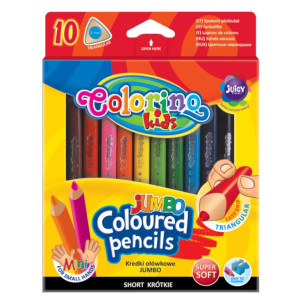 Colorino. Kredki ołówkowe, trójkątne jumbo, 10 kolorów