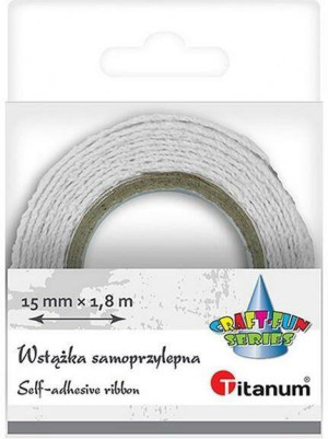 Wstążka bawełniana koronka 15 mm x 1.8 m biała