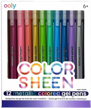 Długopisy żelowe metaliczne Color Sheen 12szt