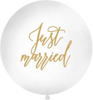Balon Just married 1m biały
