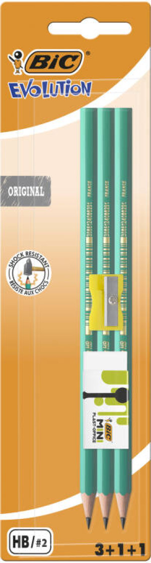 BIC. Ołówek Evolution Original 650 HB Zestaw Blister 3+1+1
