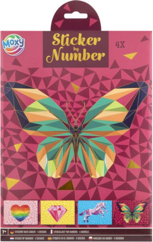 Naklejanie po numerach A4 Motyl