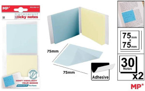Karteczki samoprzylepne przezrocz 75x75mm 2x30szt