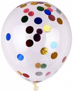 Balon z konfetti 25cm 6 szt mix kolorów PARTY GO