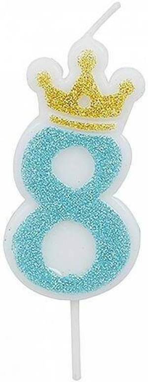 Świeczka 8 niebieska 6,8cm PARTY GO