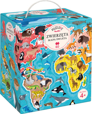 CzuCzu. Puzzlove. Zwierzęta Mapa Świata. 60el.