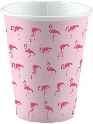 Kubki papierowe flamingi 250ml 8szt