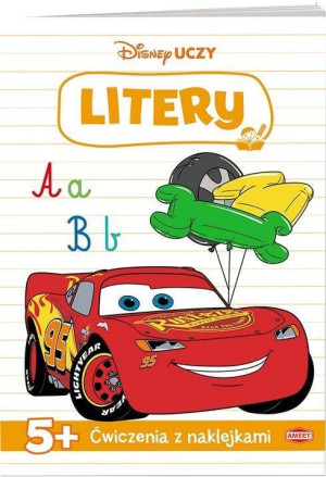 Litery. Disney Uczy. Auta. Ćwiczenia z naklejkami