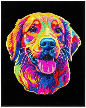 Diamond Dotz - Adults Flocked Neon Golden Retrieve