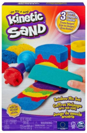 Kinetic Sand. Piasek kinetyczny. Zestaw tęczowych narzędzi