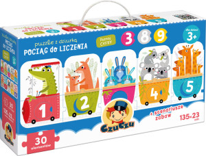 CzuCzu. Pociąg do liczenia. Puzzle z dziurką. 3+