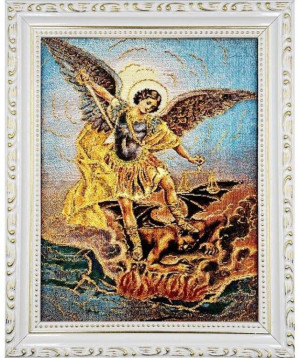 Obraz Haftowany Św. Michał Archanioł 22x27,5cm