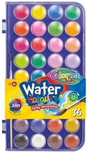 Farby colorino kids akwarelowe mała pastylka 36 kolory