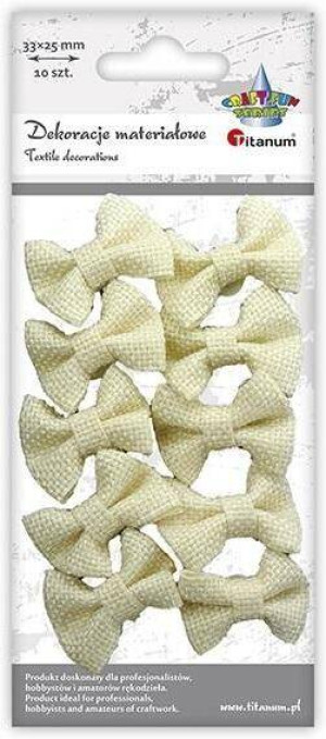 Kokardki jutowe samoprzylepne beżowe 33 x 25 mm