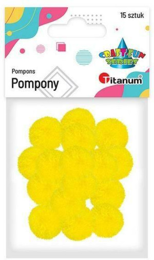 Pompony poliestrowe 18mm żółte