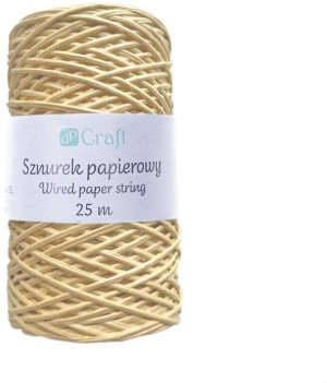 Sznurek papierowy z drucikiem 25m kraft