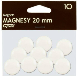 Magnes. 20 mm, biały, 10 sztuk