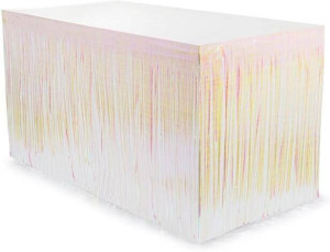 Skirting foliowy z frędzlami opalizujący 300x80cm