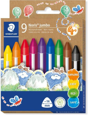 Kredki woskowe trójkątne Jumbo Noris 9 kolorów Staedtler